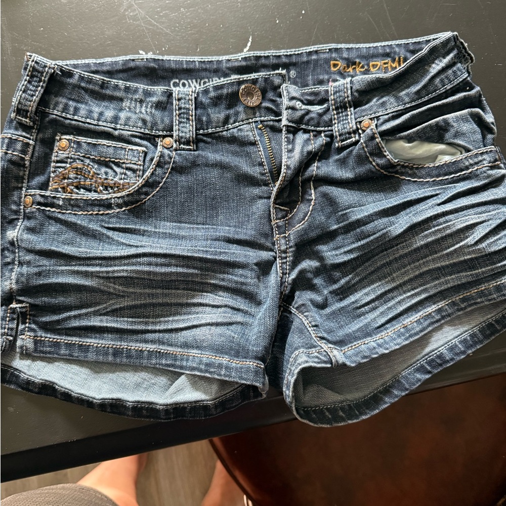 Cowgirl Tuff Dark Blue Jean Shorts